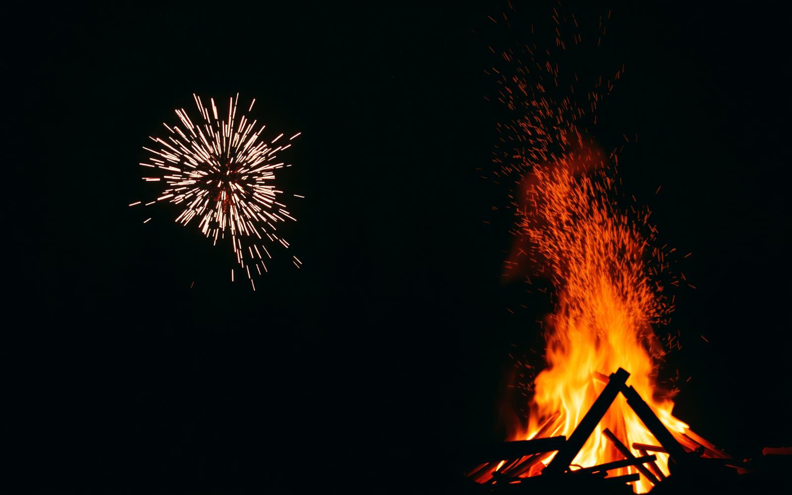 Bonfire at night